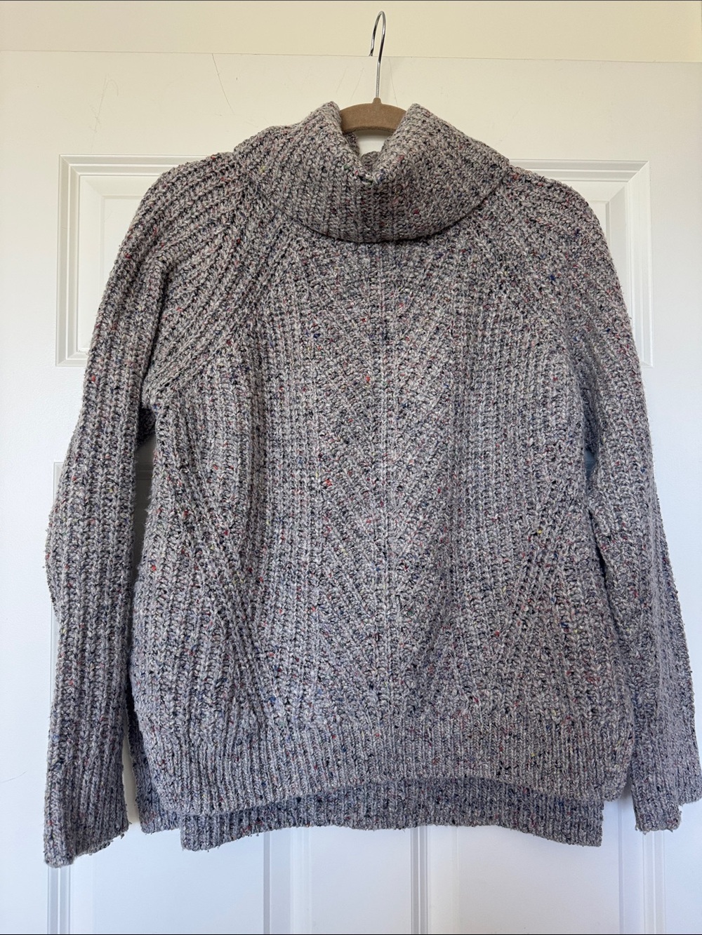 Madewell Multi-colored Speckled Crewneck Chunky Knit Sweater